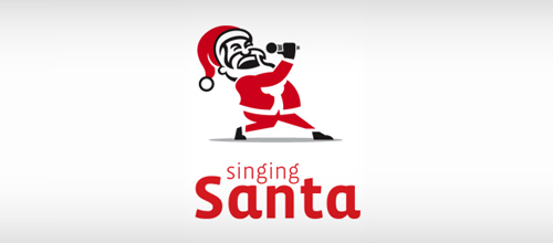 christmas-logo-design-singing-santa