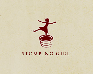 silhouette-logo-design-stomping-girl