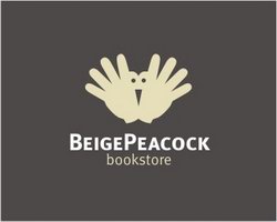 logo-design-animale-uccello-beige-peacock