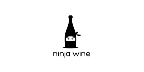 ninja-wine-logo-design-bianco-nero