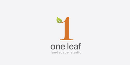 logo design green one leaf