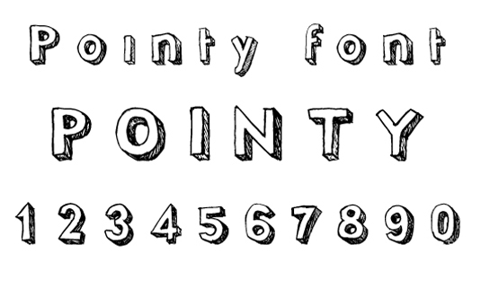 pointy font