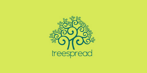 logo design green tree spred
